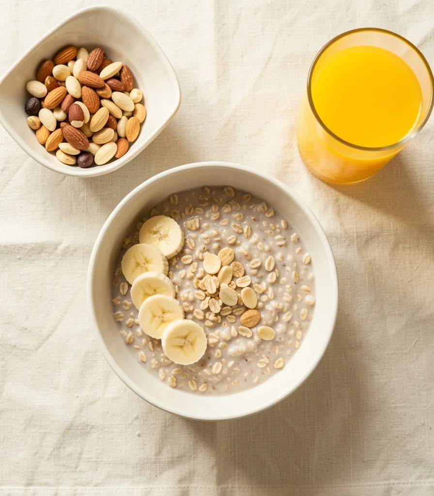 Healthy breakfast spread on a table